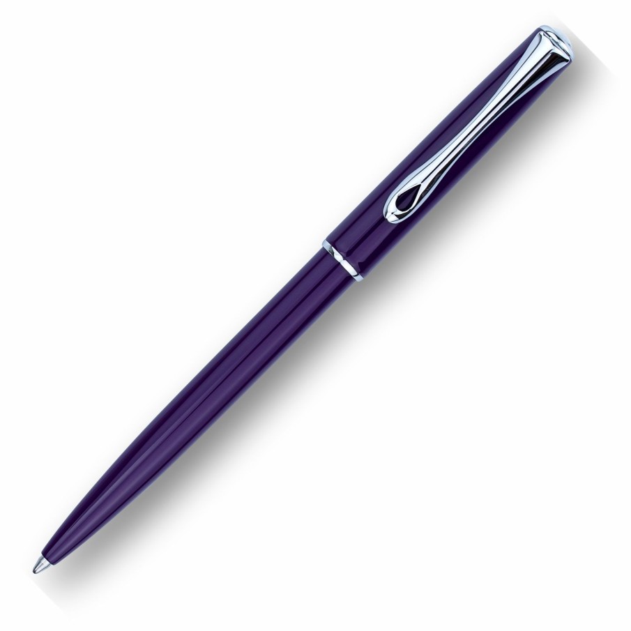 Ballpoint Pens * | Top 10 Diplomat Traveller Ballpoint Pen, Deep Purple & Chrome