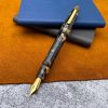 Fountain Pens * | New Tibaldi Bononia Fountain Pen, Black & Gold, 18K Gold Plated Trim