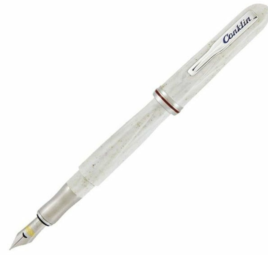 Fountain Pens * | Coupon Conklin Empire Fountain Pen, Stardust White, Medium Nib