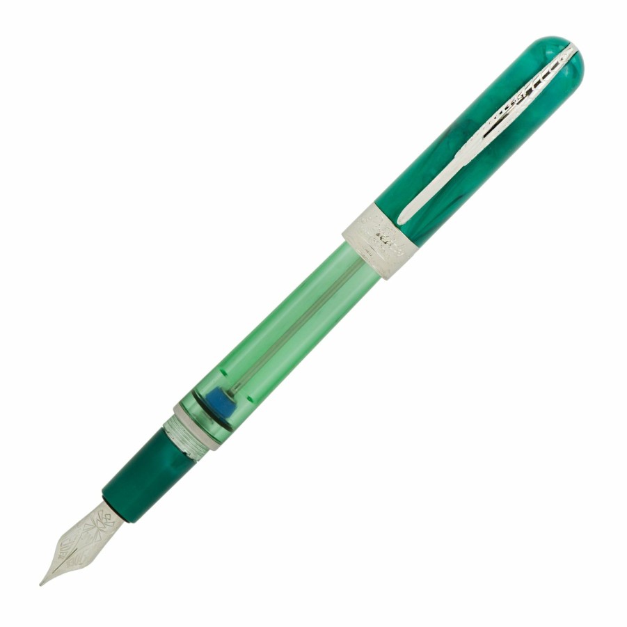 Fountain Pens * | Best Sale Pineider Avatar Twin Tank Touchdown Fountain Pen, Forest Green