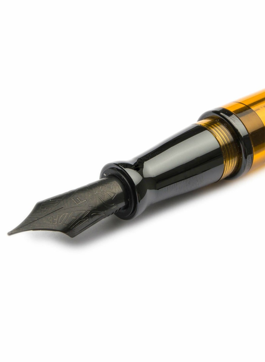 Fountain Pens * | Brand New Pineider Avatar Ur Demo Black Trim Amber Fountain Pen, Fine