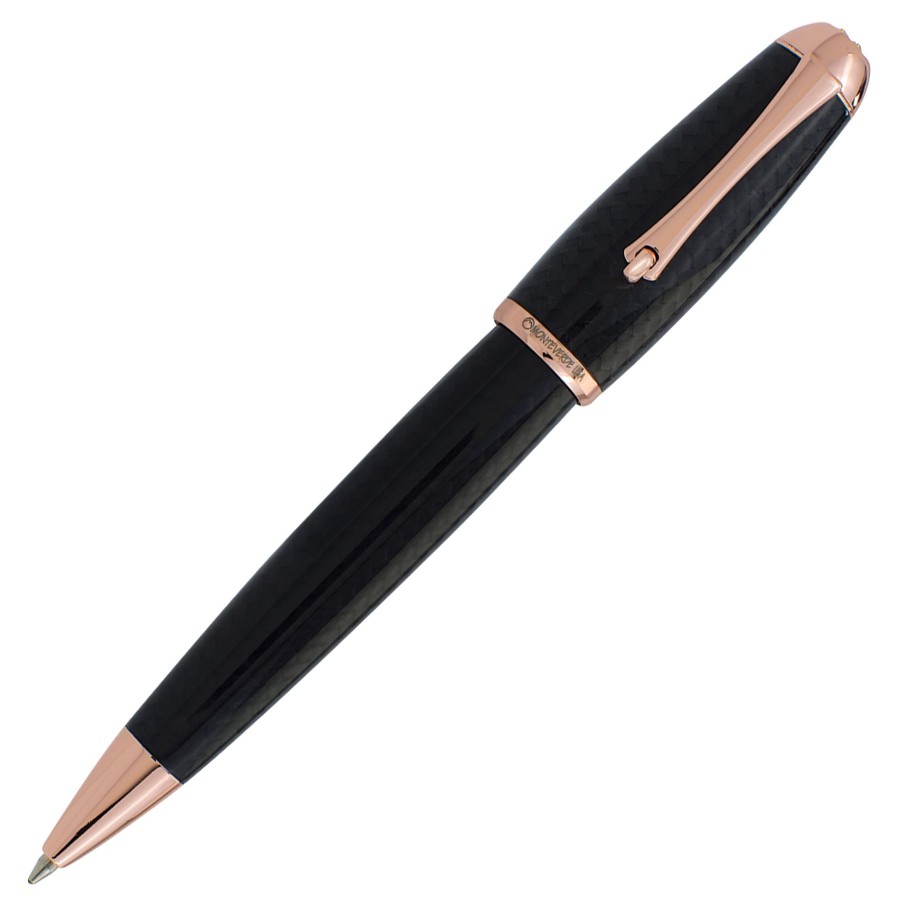 Ballpoint Pens * | Best Deal Monteverde Super Mega Carbon Fiber Ballpoint Pen, Rose Gold Trim