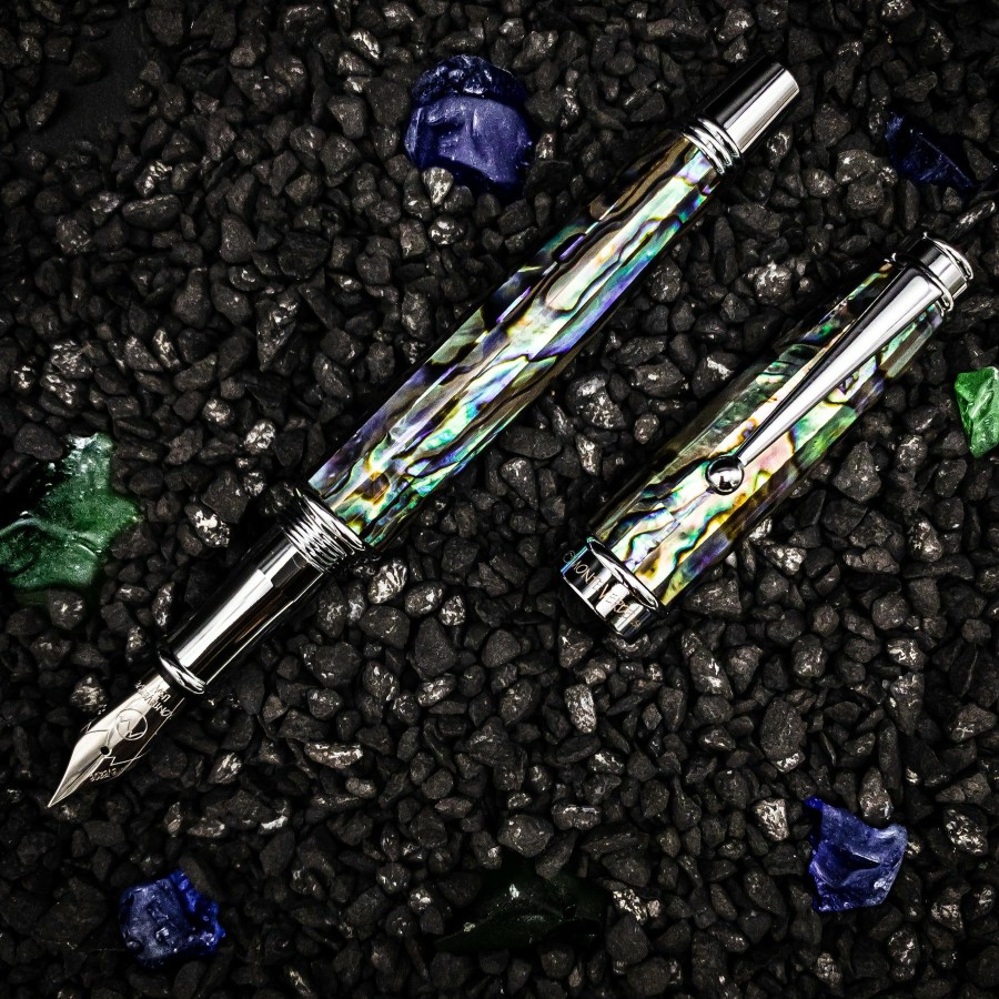 Fountain Pens * | Cheap Monteverde Invincia Limited Edition Abalone Shell Fountain Pen, Chrome Trim