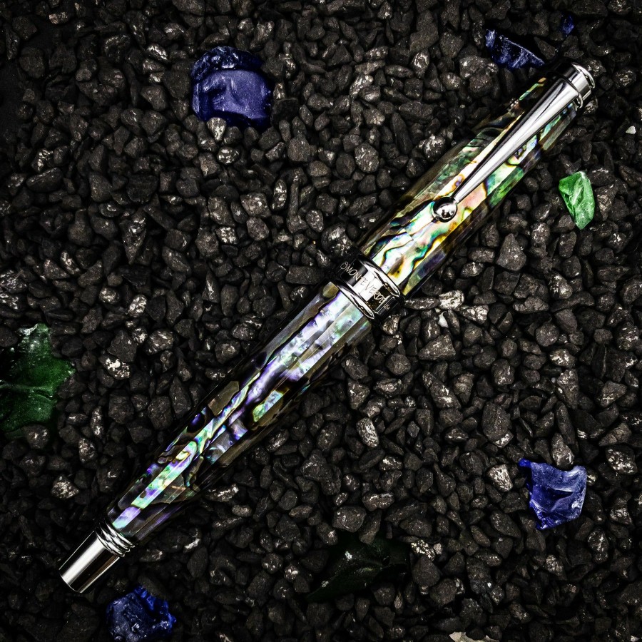 Fountain Pens * | Cheap Monteverde Invincia Limited Edition Abalone Shell Fountain Pen, Chrome Trim