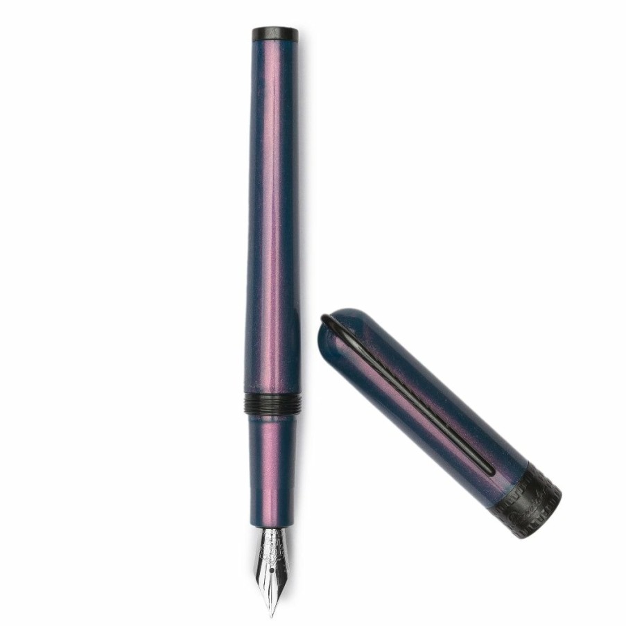 Fountain Pens * | Top 10 Pineider Metropolis Fountain Pen, Purple Grey