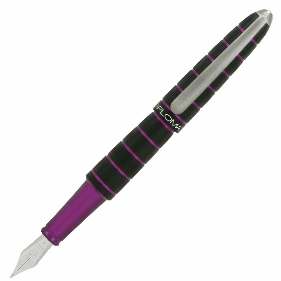 Fountain Pens * | Wholesale Diplomat Elox Fountain Pen, Purple & Black