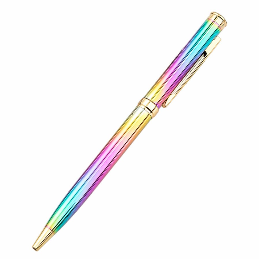 Ballpoint Pens * | Best Sale Pen Savings Skyline Metal Rainbow Ballpoint Pen, Gold Plated Accents