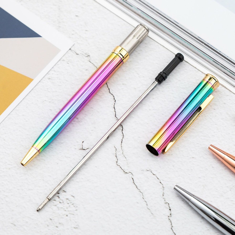 Ballpoint Pens * | Best Sale Pen Savings Skyline Metal Rainbow Ballpoint Pen, Gold Plated Accents