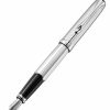 Fountain Pens * | Deals Diplomat Excellence A2 Guilloche Stripes Chrome Fountain Pen, Fine Nib