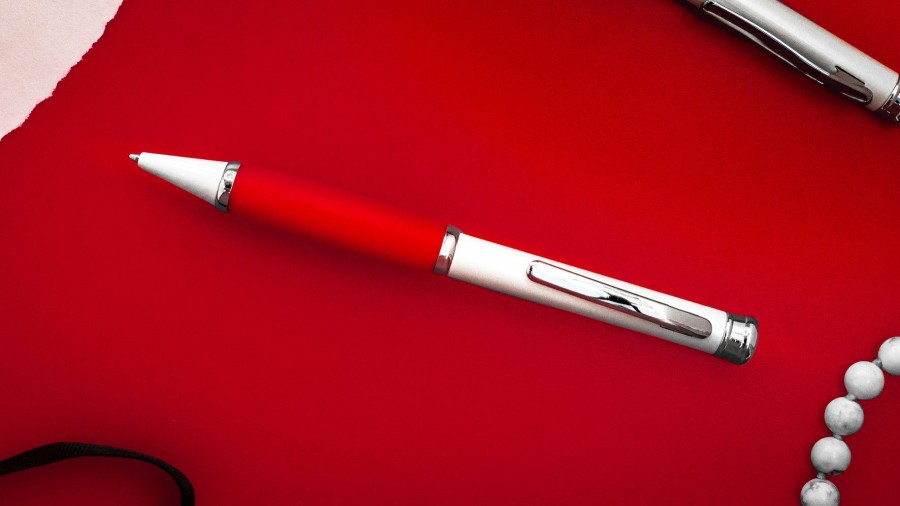 Ballpoint Pens * | Wholesale Pen Savings Executive Metal Ballpoint Pen, Pearl White & Red