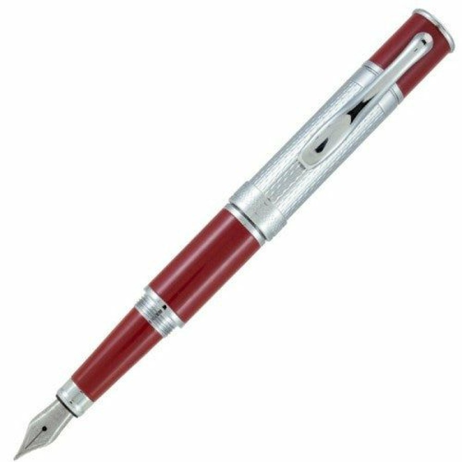 Fountain Pens * | Discount Monteverde Mini Jewelria Fountain Pen Burgundy Barley Medium Nib