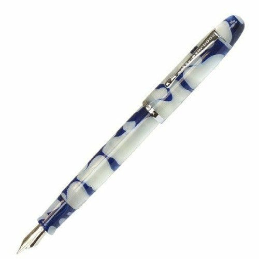 Fountain Pens * | Top 10 Noodlers Neponset Acrylic Fountain Pen Ghostly Lapis #12074