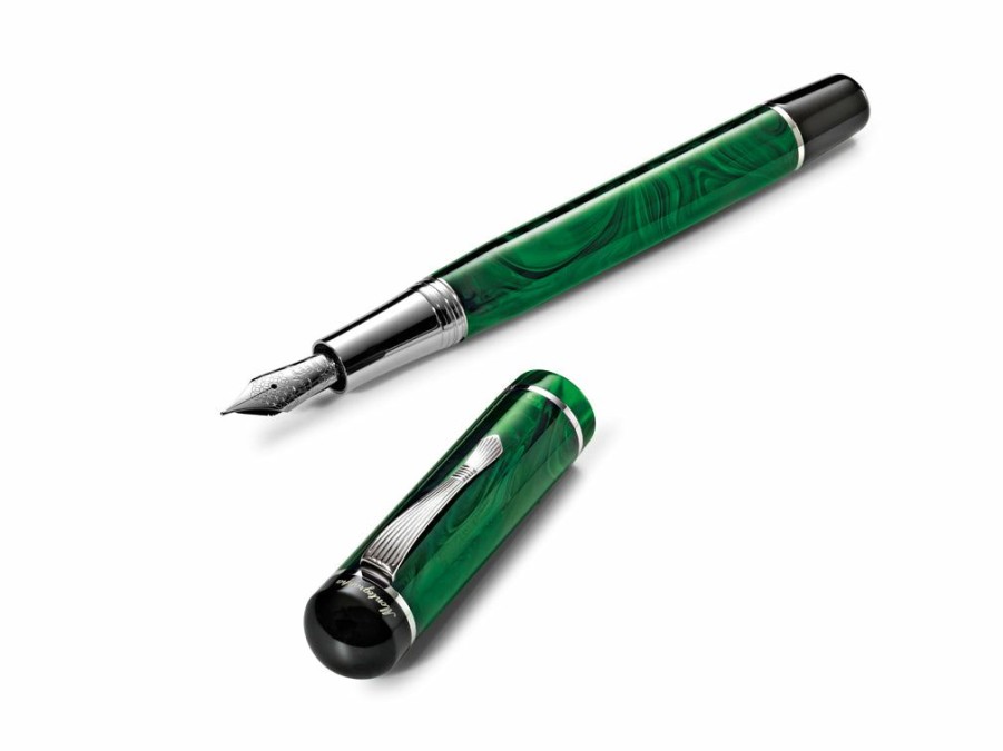 Fountain Pens * | Deals Montegrappa Limited Edition Mia Carissima Ebonite Fountain Pen, Petroleum Green