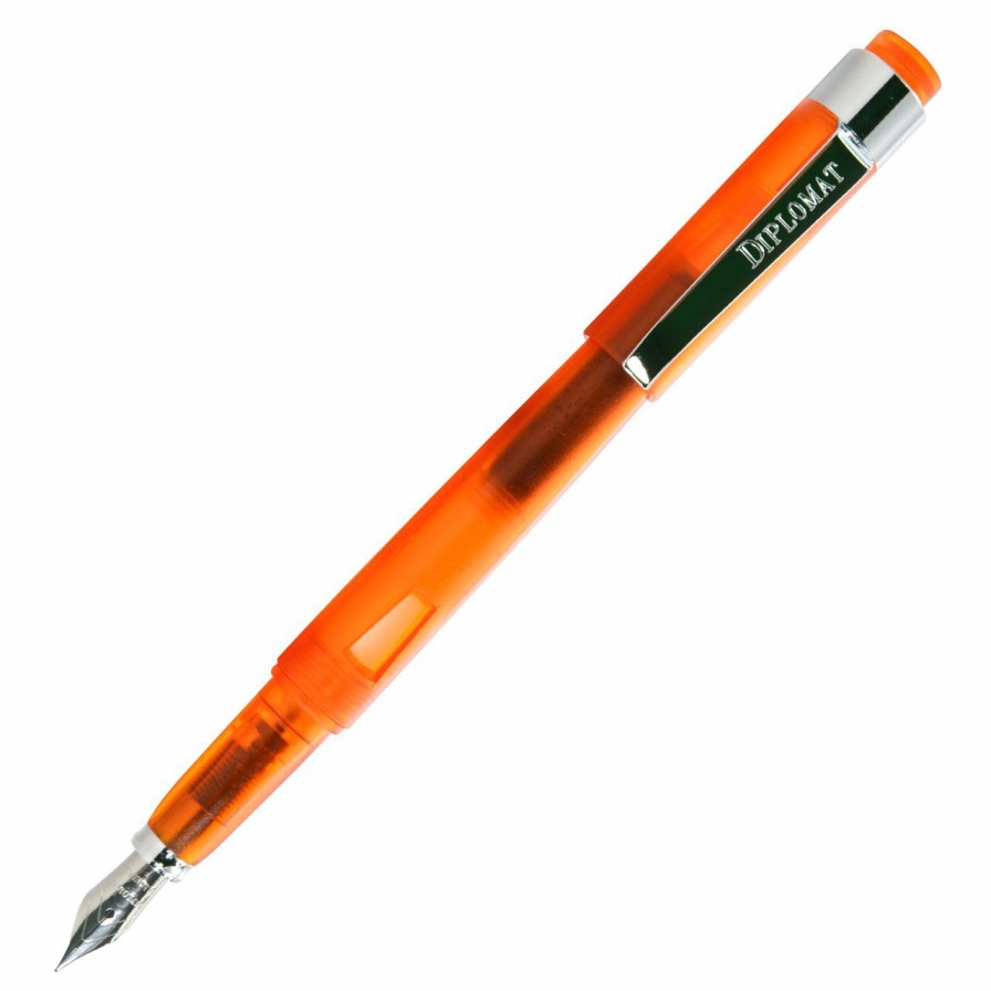 Fountain Pens * | Flash Sale Diplomat Magnum Soft Touch Fountain Pen, Demo Orange