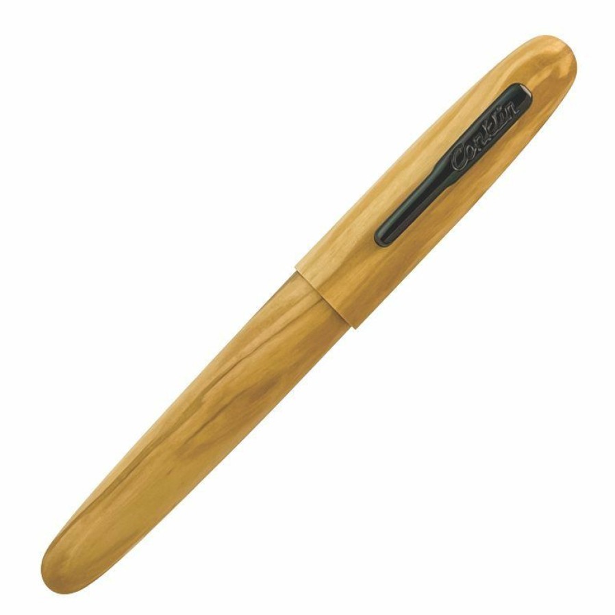 Rollerball Pens * | Budget Conklin All American Limited Edition Olive Wood Rollerball Pen, Gunmetal Trim