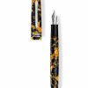 Fountain Pens * | Promo Tibaldi N60 Amber Yellow Resin Fountain Pen, Palladium Trim, Medium Nib