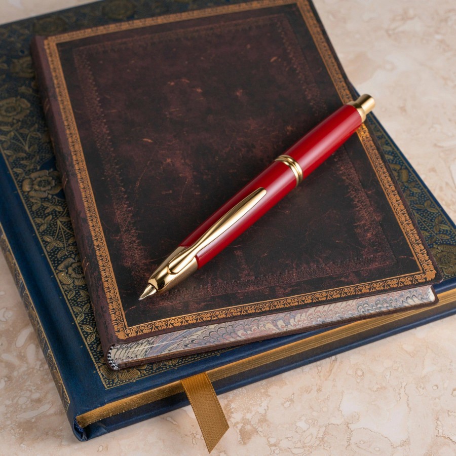 Fountain Pens * | Cheap Pilot Vanishing Point Retractable Fountain Pen, Red & Gold