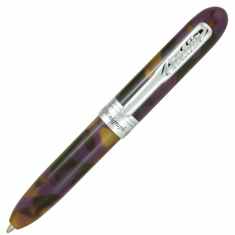 Ballpoint Pens * | Coupon Conklin Minigraph Ballpoint Pen, Purple Dunes