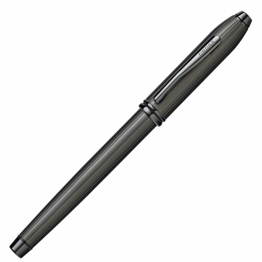 Fountain Pens * | New Cross Townsend Black Pvd Fountain Pen, Fine Nib