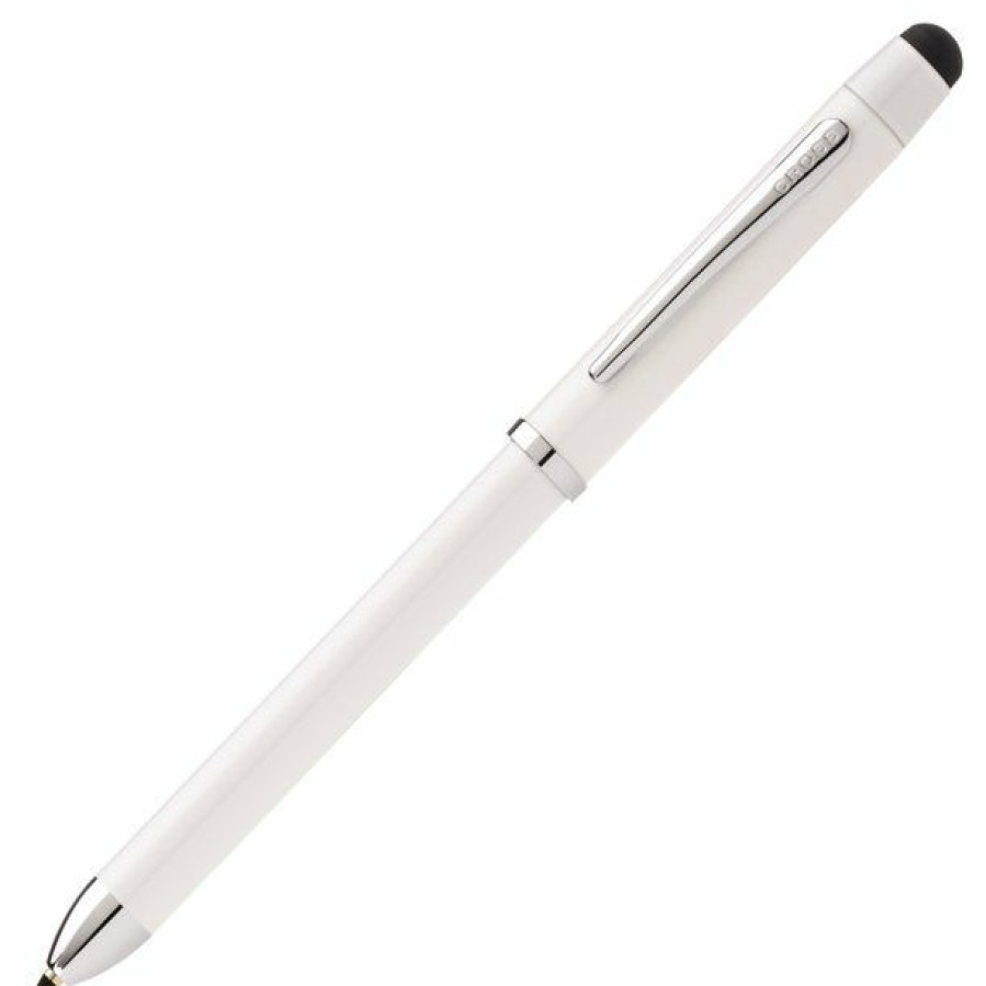 Ballpoint Pens * | Best Reviews Of Cross Tech3 Multi-Function Ballpoint Pen & Stylus, White & Chrome