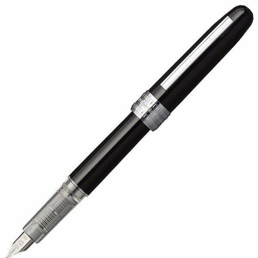 Fountain Pens * | Deals Platinum Plaisir Fountain Pen, Black Lacquer