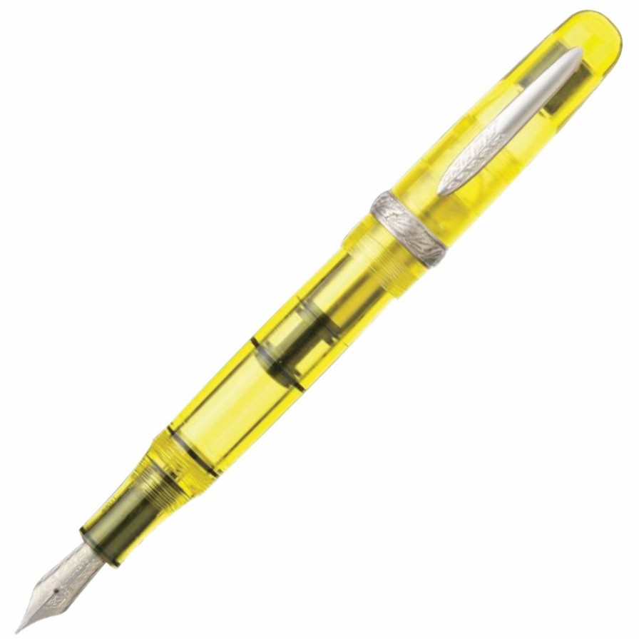 Fountain Pens * | Wholesale Stipula Etruria Limited Edition Rainbow Fountain Pen, Clear Yellow, 14K Medium Stiflex Nib