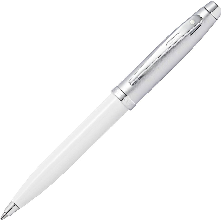 Ballpoint Pens * | Buy Sheaffer 100 Ballpoint Pen, White Lacquer & Brushed Chrome