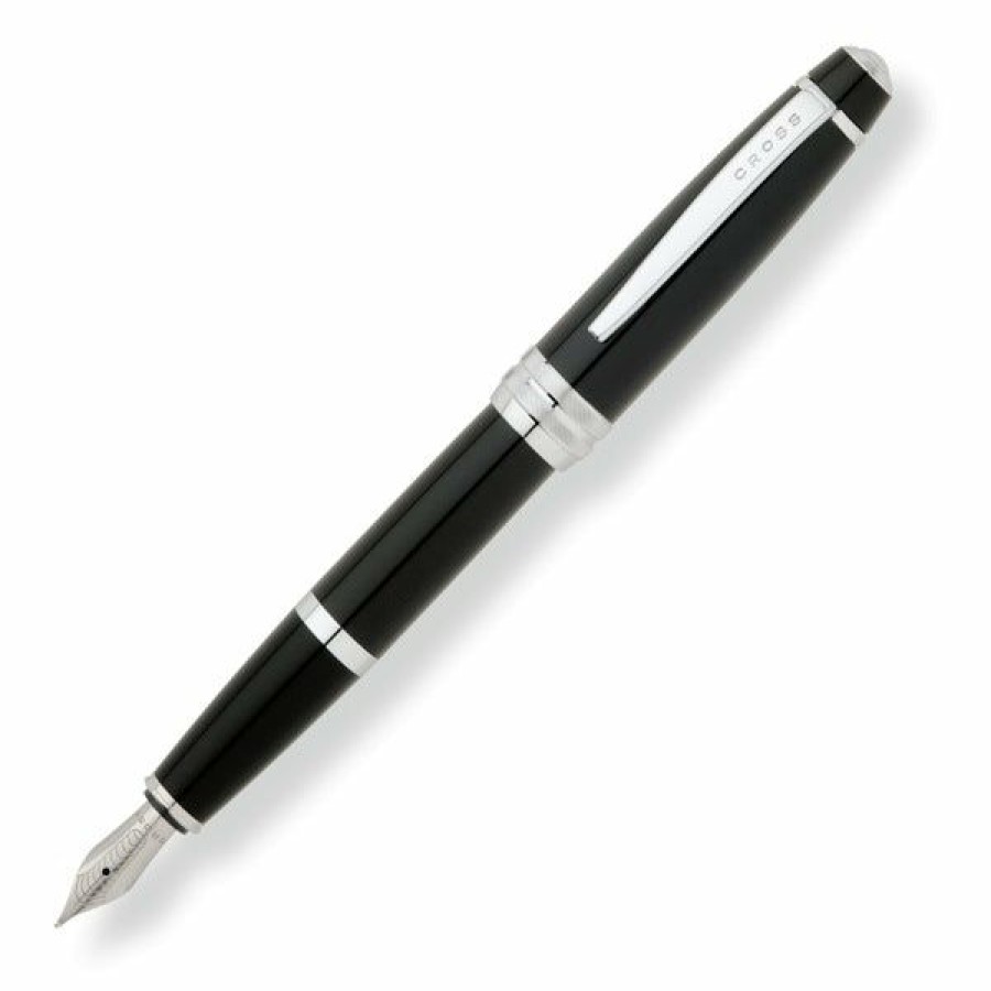 Fountain Pens * | Outlet Cross Bailey Fountain Pen, Matte Black & Chrome, Medium Nib