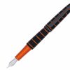 Fountain Pens * | Cheap Diplomat Elox Ring Black/Orange Fountain Pen