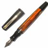 Fountain Pens * | Top 10 Maiora Impronte, Black & Orange, Oversized Fountain Pen, Medium Nib