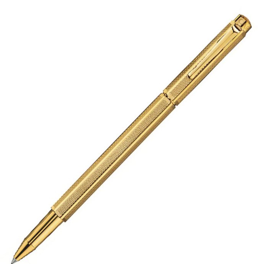 Rollerball Pens * | Flash Sale Caran D'Ache Caran Dache Ecridor Retro Gilded Gold-Plated Rollerball Pen