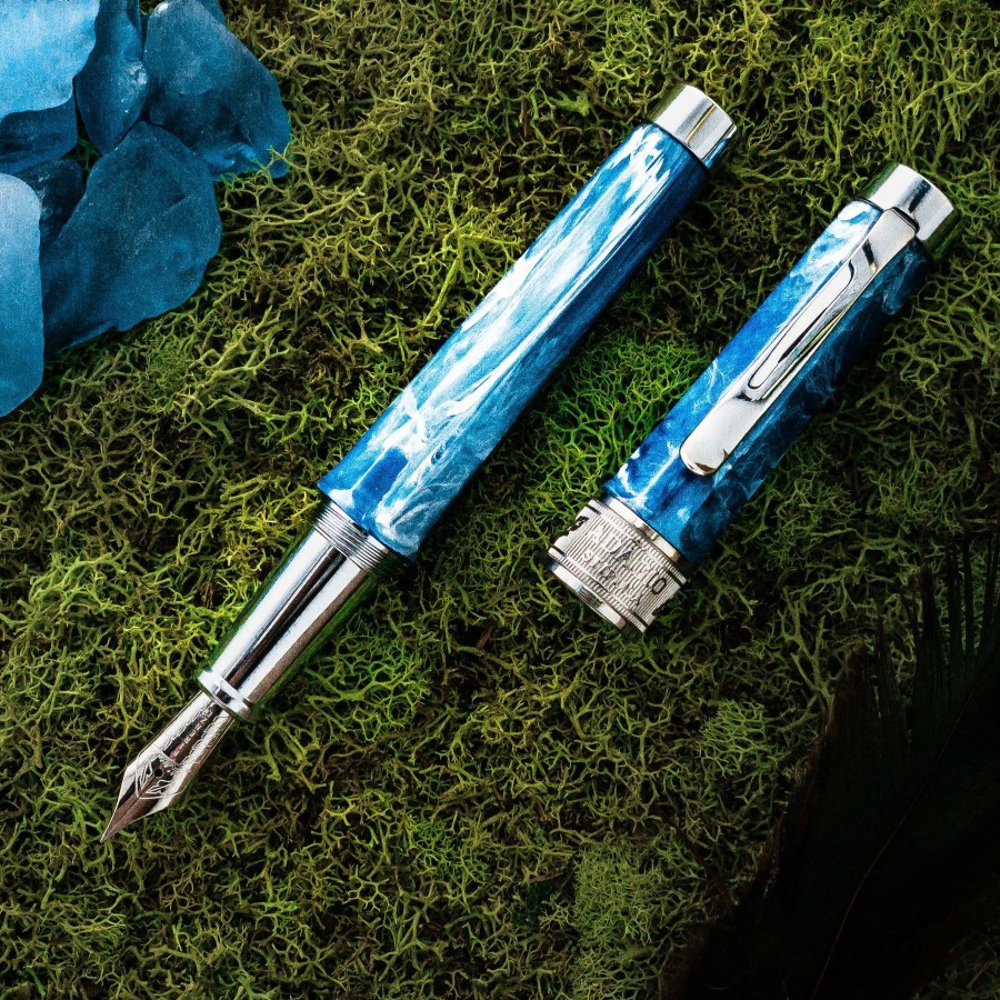 Fountain Pens * | Buy Stipula Adagio Fountain Pen, Blue Cave