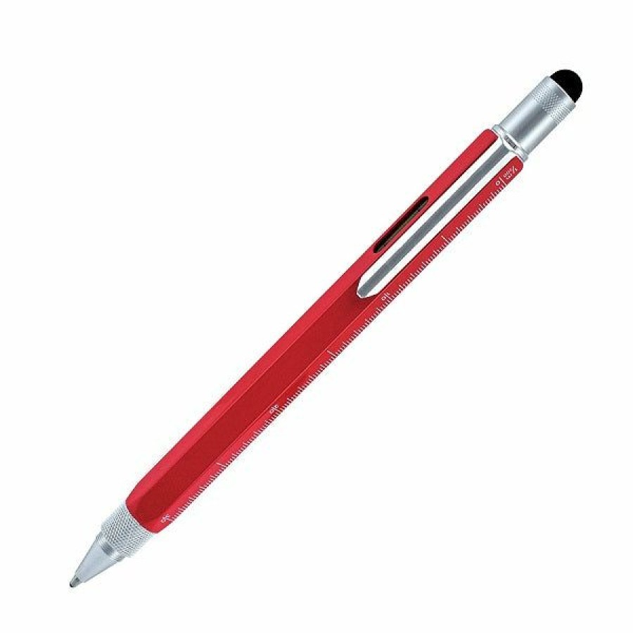 Ballpoint Pens * | Cheapest Monteverde 9 In 1 One Touch Tool Ballpoint Pen & Stylus, Red