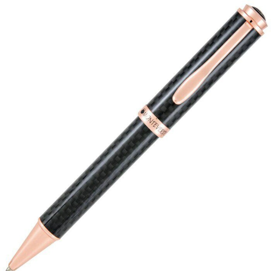 Ballpoint Pens * | Hot Sale Monteverde 20Th Anniversary Innova Limited Edition Ballpoint Pen, Carbon & Rose Gold