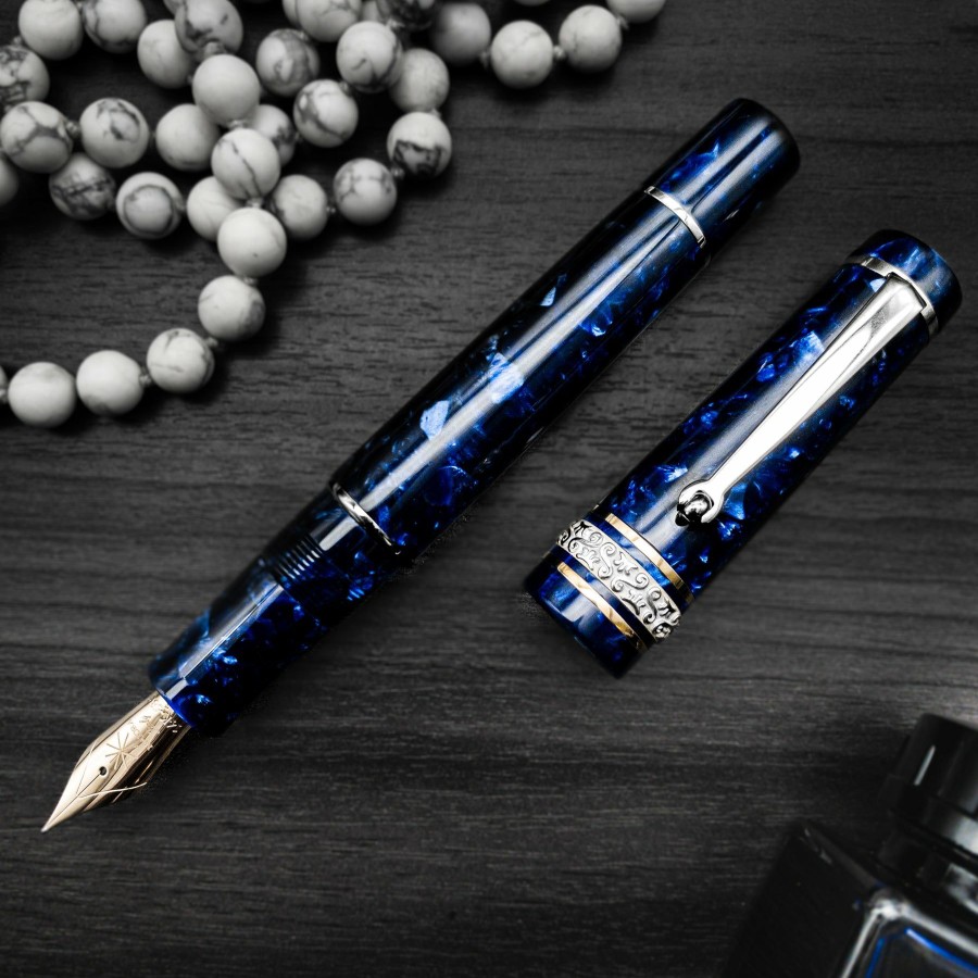 Fountain Pens * | Budget Maiora Limited Edition Alpha Capri Blue Fountain Pen