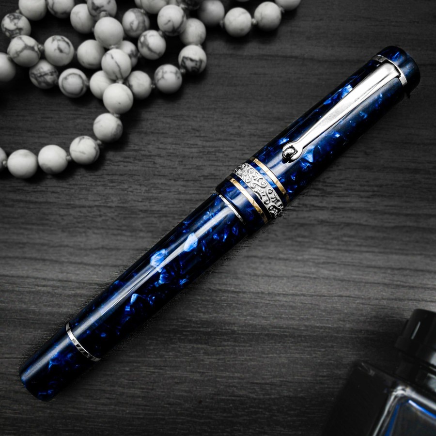 Fountain Pens * | Budget Maiora Limited Edition Alpha Capri Blue Fountain Pen