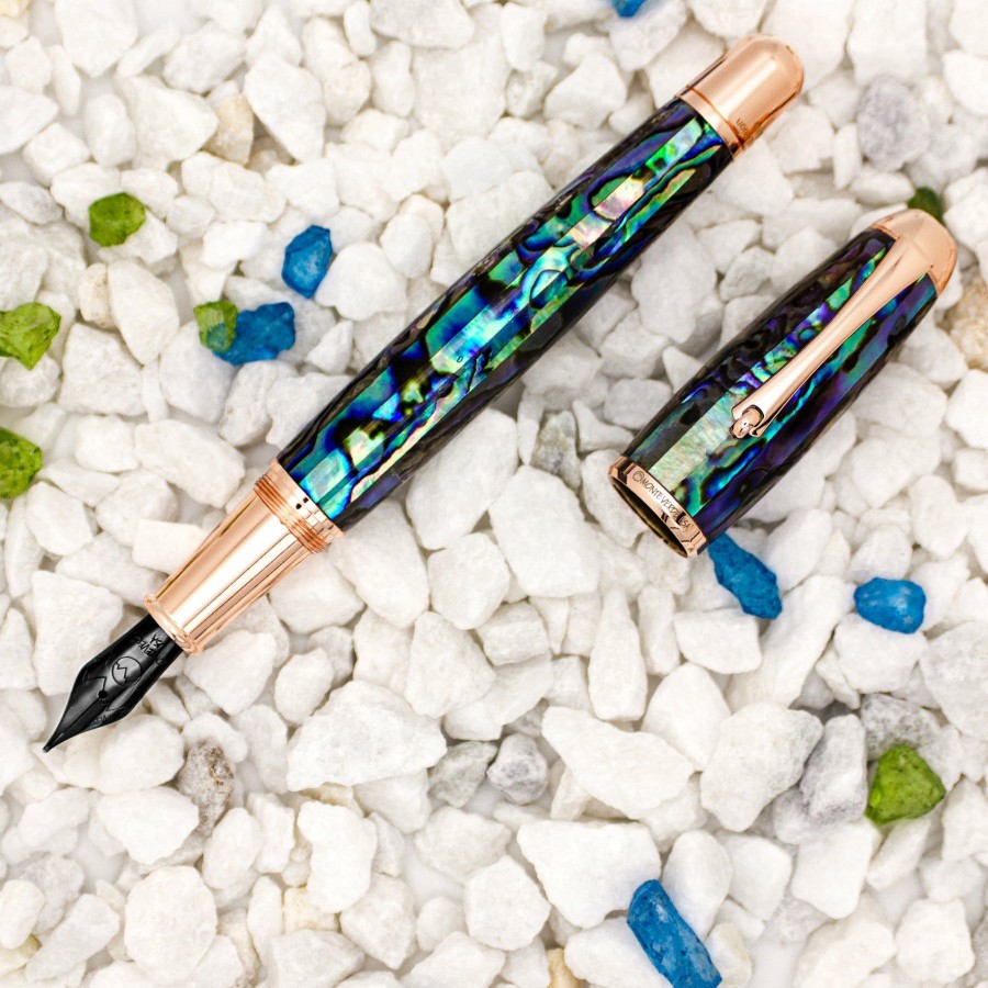 Fountain Pens * | Best Reviews Of Monteverde Limited Edition Super Mega Abalone Fountain Pen, Rose Gold Trim