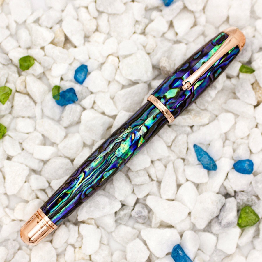 Fountain Pens * | Best Reviews Of Monteverde Limited Edition Super Mega Abalone Fountain Pen, Rose Gold Trim