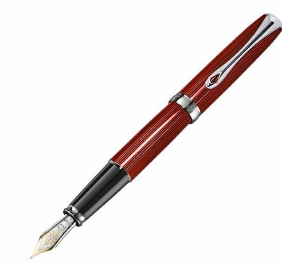 Fountain Pens * | Discount Diplomat Excellence A2 Fountain Pen Gift Set, Skyline Red