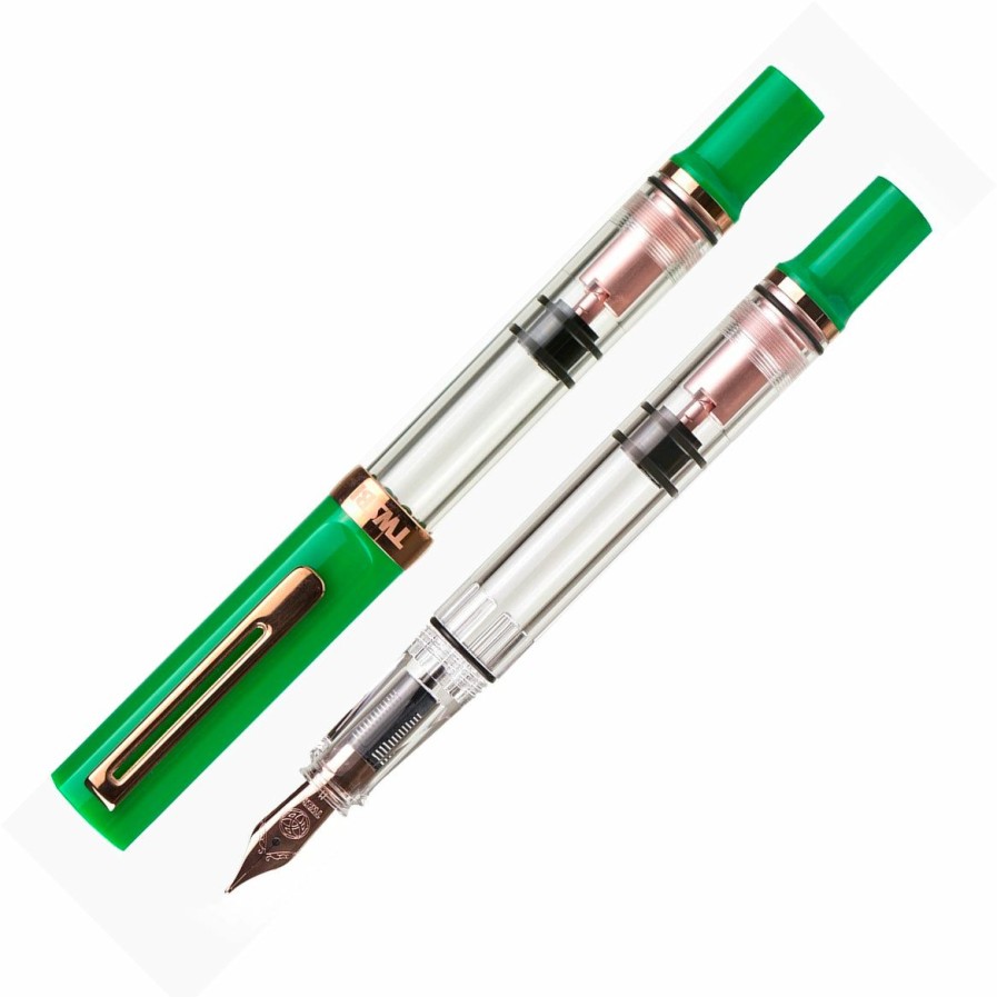 Fountain Pens * | Wholesale Twsbi Eco-T Fountain Pen & Ink Bottle Set, Royal Green & Rose Gold