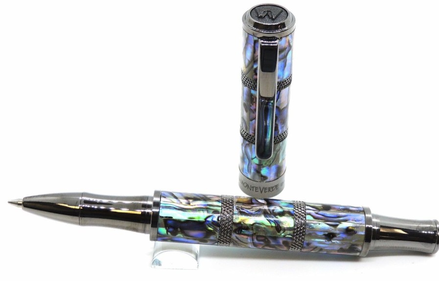 Rollerball Pens * | Outlet Monteverde Regatta Abalone Shell Limited Edition Rollerball Pen, Gunmetal