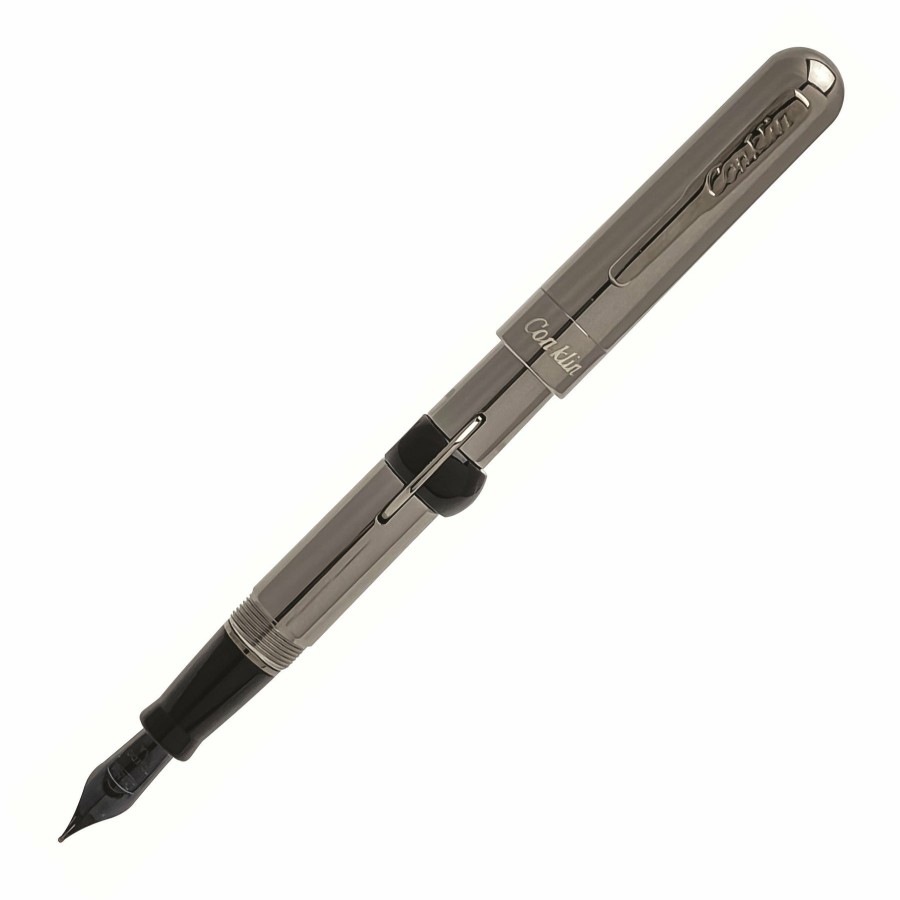 Fountain Pens * | Promo Conklin Mark Twain Limited Edition Crescent Filler Fountain Pen, Gunmetal