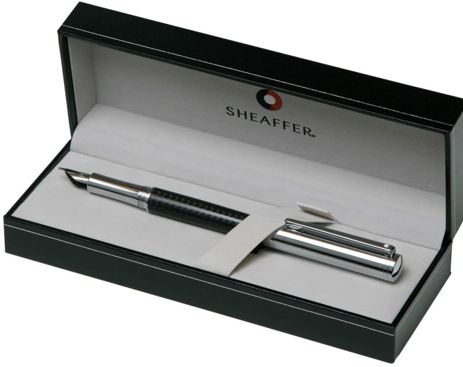 Fountain Pens * | Best Sale Sheaffer Intensity Fountain Pen, Carbon Fiber & Chrome, Medium Nib