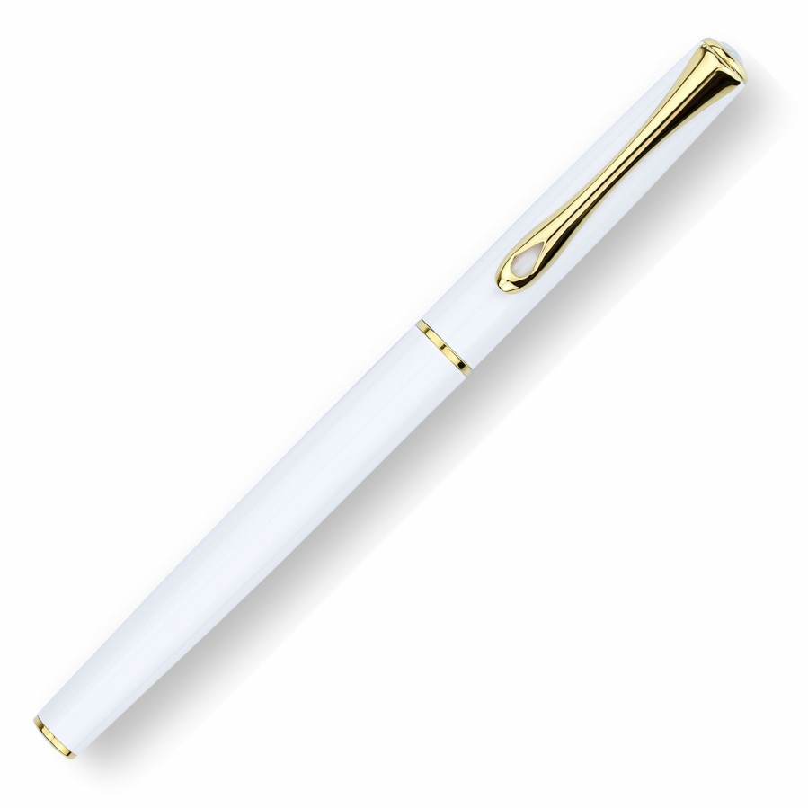 Fountain Pens * | Best Pirce Diplomat Traveller Fountain Pen, Snow White & Gold