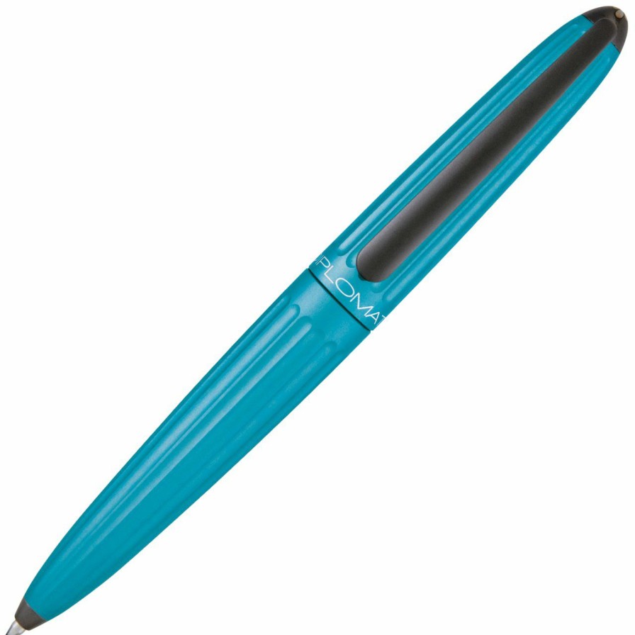 Ballpoint Pens * | New Diplomat Aero Turquoise Ballpoint Pen, Schmidt Easy Flow 9000 Ink