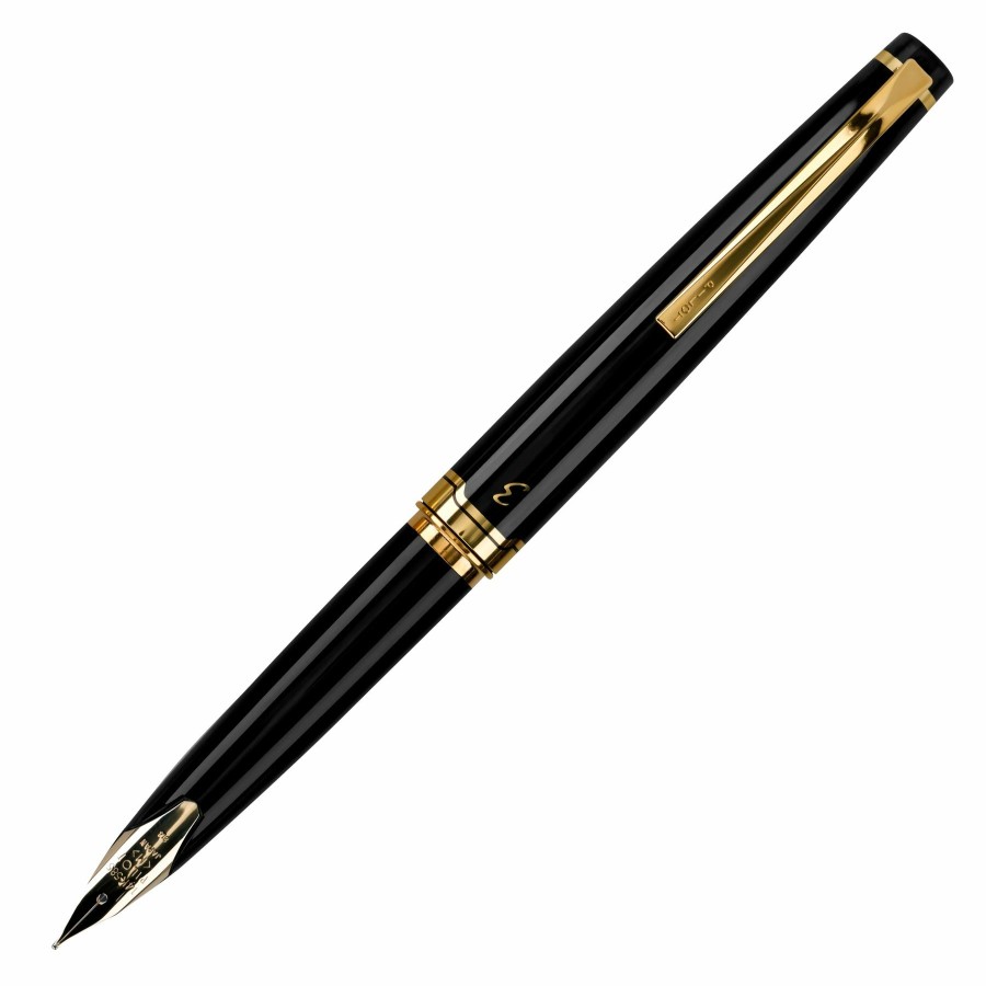 Fountain Pens * | Best Sale Pilot E95S Fountain Pen, Black Barrel & Gold Accents