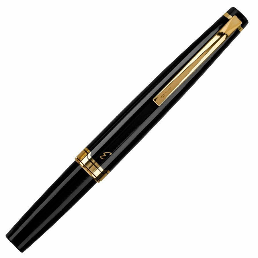 Fountain Pens * | Best Sale Pilot E95S Fountain Pen, Black Barrel & Gold Accents