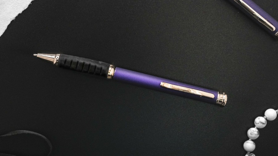 Ballpoint Pens * | Cheapest Pen Savings Executive Metal Ballpoint Pen, Purple & Gold