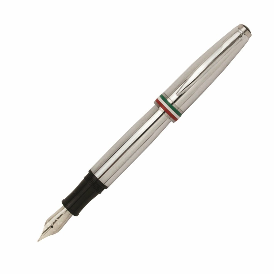 Fountain Pens * | Brand New Monteverde Aldo Domani Italia Chrome Fountain Pen