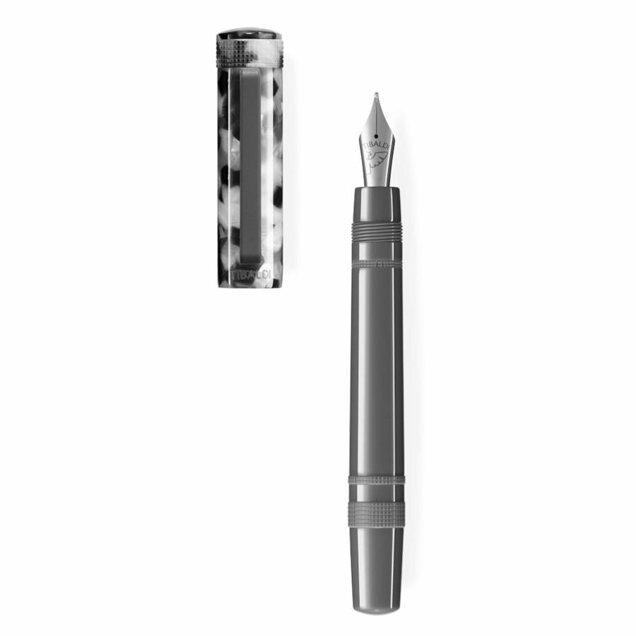 Fountain Pens * | Wholesale Tibaldi Perfecta Denim Fountain Pen, Stonewash Grey, Medium Nib